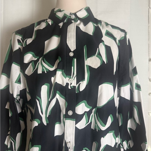 Chico's Black And White Button Down Shirt 2 - Picture 2 of 11